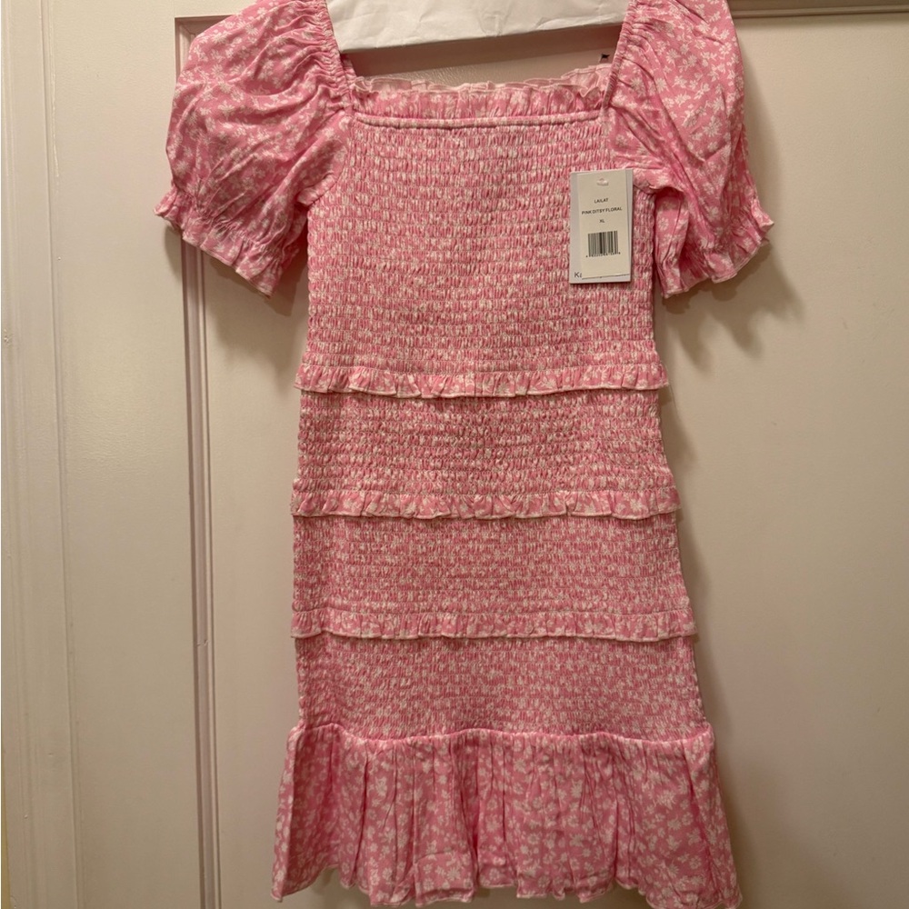 NWT Katie J Laila Pink Ditsy Floral Kids Dress